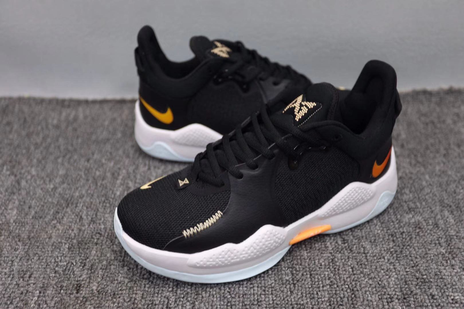 Nike PG 5 Black White Yellow Shoes